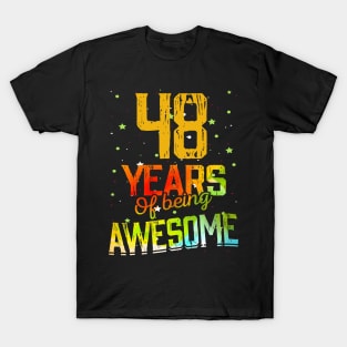 48 Years Of Being Awesome Gifts 48th Anniversary Gift Vintage Retro Funny 48 Years Birthday Men Women T-Shirt